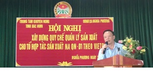 Thành lập Tổ hợp tác sản xuất Na QN-D1 theo VietGAP và xây dựng quy chế tổ chức, sản xuất